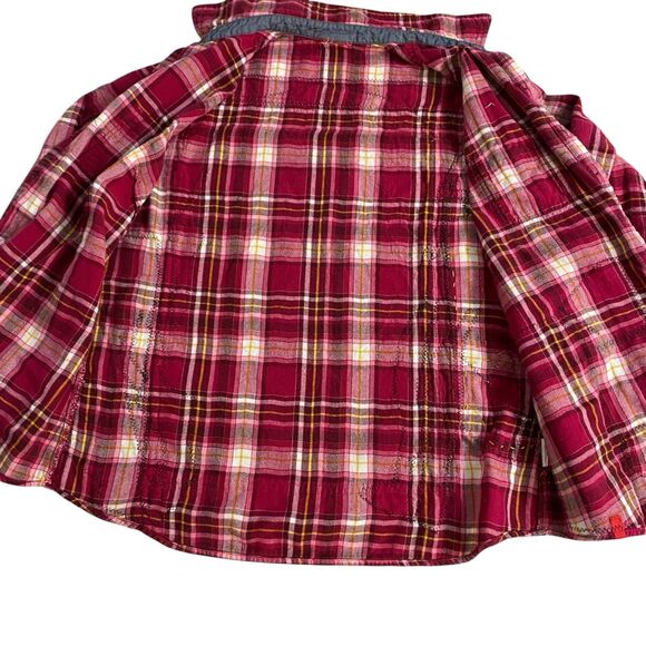 Upcycled Flannel Shirt Womens Sz Large Shacket Halloween Grunge Camp Rock - Picture 9 of 13